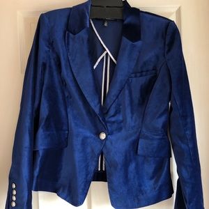 WHBM Royal Blue Velvet Blazer